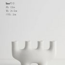 B_Nordic Creative Ceramic Candlestick White Candle Holders Water Pipe Modern Living Room Candle Stan