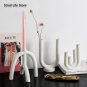 B_Nordic Creative Ceramic Candlestick White Candle Holders Water Pipe Modern Living Room Candle Stan