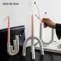 B_Nordic Creative Ceramic Candlestick White Candle Holders Water Pipe Modern Living Room Candle Stan