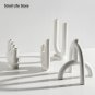 B_Nordic Creative Ceramic Candlestick White Candle Holders Water Pipe Modern Living Room Candle Stan