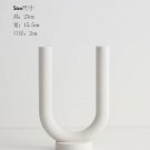 D_Nordic Creative Ceramic Candlestick White Candle Holders Water Pipe Modern Living Room Candle Stan