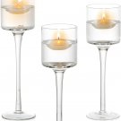 Clear-10 Set_Glass Candle Holders Bulk for Wedding Table Centerpiece, Fit Floating Candle for Weddin