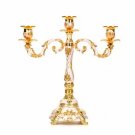 Light Grey_Luxury 5 Arm Candle Holders Vintage Home Decoration Accessories Zinc Alloy 3 Arm Candle H