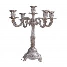 silver_Luxury 5 Arm Candle Holders Vintage Home Decoration Accessories Zinc Alloy 3 Arm Candle Holde