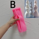 B_3 Designs Bubbly Candle Mold Irregular Swirl Pillar Soy Wax Mold Sculptural Cylindrical Silicone M