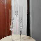WHITE_Clear Crystal Candle Holder with Acrylic Shade, Candelabra Centerpieces, 5 Arm Candlesticks, 1
