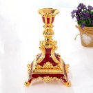 Gold Red_Modern Zinc Alloy Candle Holder Dried Flower Vase Candlestick Centerpiece