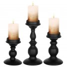 3Pcs Black_3Pcs Retro Candle Holders Iron Candle Stands 5.3/6.8/9.1 Inches Tall Pillar Candle Holder
