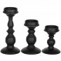 3Pcs Black_3Pcs Retro Candle Holders Iron Candle Stands 5.3/6.8/9.1 Inches Tall Pillar Candle Holder