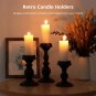 3Pcs Black_3Pcs Retro Candle Holders Iron Candle Stands 5.3/6.8/9.1 Inches Tall Pillar Candle Holder