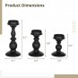 3Pcs Black_3Pcs Retro Candle Holders Iron Candle Stands 5.3/6.8/9.1 Inches Tall Pillar Candle Holder