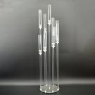 9 Arms_Acrylic Candelabra All Clear Candle Holders Wedding Candlesticks Table Centerpieces Flower St