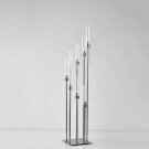 silver_8heads gold acrylic candle holder pillar candles metal stand for wedding stage decoration wal