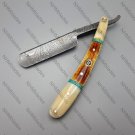 DAMASCUS STEEL Horn ,Bone CUSTOM HAND MADE FOLDING STRAIGHT EDGE RAZOR DAMASCUS STEEL Horn ,Bone CUSTOM HAND MADE FOLDING STRAIGHT EDGE RAZOR