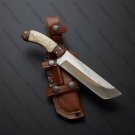 CUSTOM HANDMADE  STEEL HUNTING Knife JAPANESE MACHETE HUNTING KNIFE+SHEATH