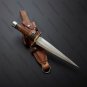Custom Handmade D2 Stainles Double Edge Hunting Dagger KNIFE with Leather Sheath