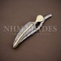 Custom Handmade Damascus steel leaf folding pocket knife with sheath #knife #USA