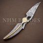 Custom Handmade Damascus steel leaf folding pocket knife with sheath #knife #USA
