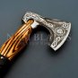 Custom Gift Hand Forged Carbon Steel VIKING AXE with Ash Wood Shaft,Wedding Gift