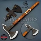 Custom Handmade Carbon Steel Blade Long Handed VIKING Axe | Hunting Axe Camping