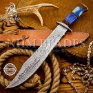 19" CUSTOM HAND MADE DAMASCUS STEEL HUNTING KNIFE WOOD HANDLE W/SHEATH 302 KNIFE