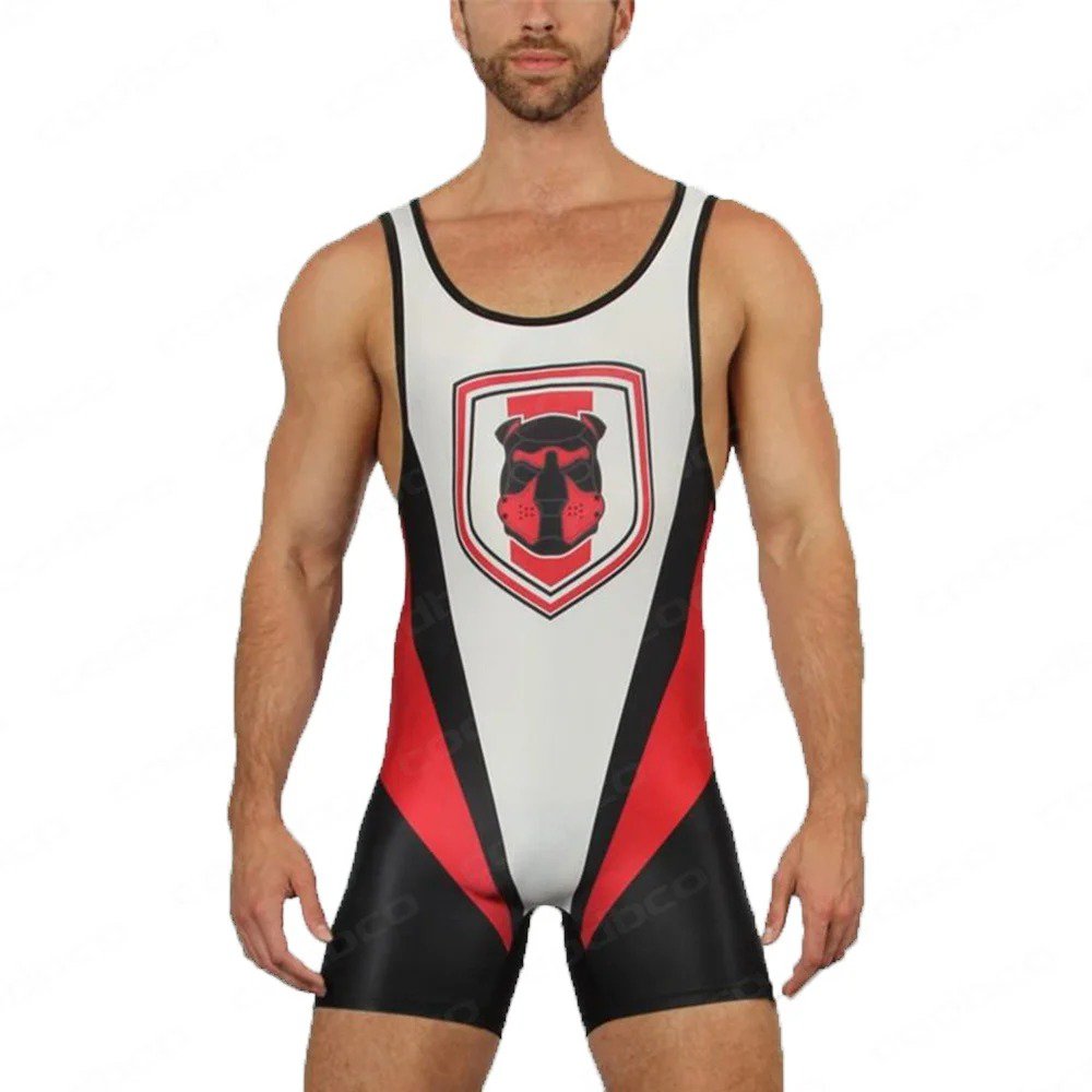 8_New Men's Wrestling Singlet Suit Sleeveless Boxing One Piece Bodysuit ...