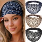 Headbands For Women Elegant Floral Beaded Wide Hair Accessories 3pcs Set