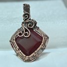 Garnet gemstone copper pendant