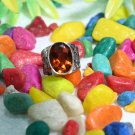 Morvi Brass Antique finish Dual Tone Faux Ruby Stone  Finger Ring Men and Boys 925