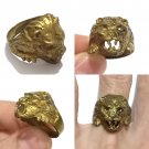 VINTAGE ASTONISHINGLY CRAFTSMAN BRONZE RING OF EXCEPTIOL SCARCE LION HEAD ROMAN