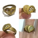VINTAGE ROMAN STYLE RING ANCIENT BRONZE EXTREMELY WITH NEAR EASTERN GILDING