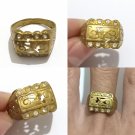 OLD Antique Victorian Vintage Ring in Bronze with Amazing Rare Stones Strasse