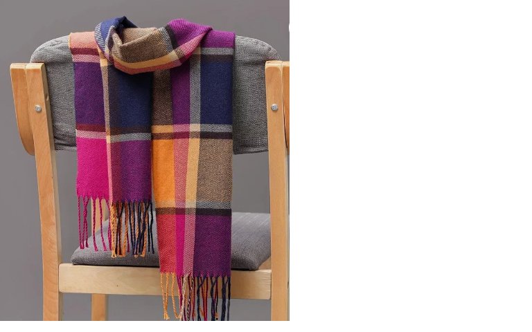 Winter Checked Plaid Wool 100% Cashmere Women Wrap Shawl Scarf Warm Neck Tassel - Pink