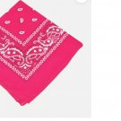100% Cotton Paisley Bandanas 22"X22" Scarf Head Neck Bandannas- Pink