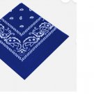 100% Cotton Paisley Bandanas 22"X22" Scarf Head Neck Bandannas  - Sax Blue