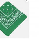 100% Cotton Paisley Bandanas 22"X22" Scarf Head Neck Bandannas - Dark Green
