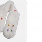 Button Furry Soft Button Stole Scarf Color White