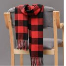 Winter Checked Plaid Wool 100% Cashmere Women Wrap Shawl Scarf Warm Neck Tassel - Red Winter Checked Plaid Wool 100% Cashmere Women Wrap Shawl Scarf Warm Neck Tassel - Red