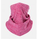 Winter Fleece Neck Warmer Scarf for Men Women Cycling Ski Neck Gaiter Face Mask - Rose Red
