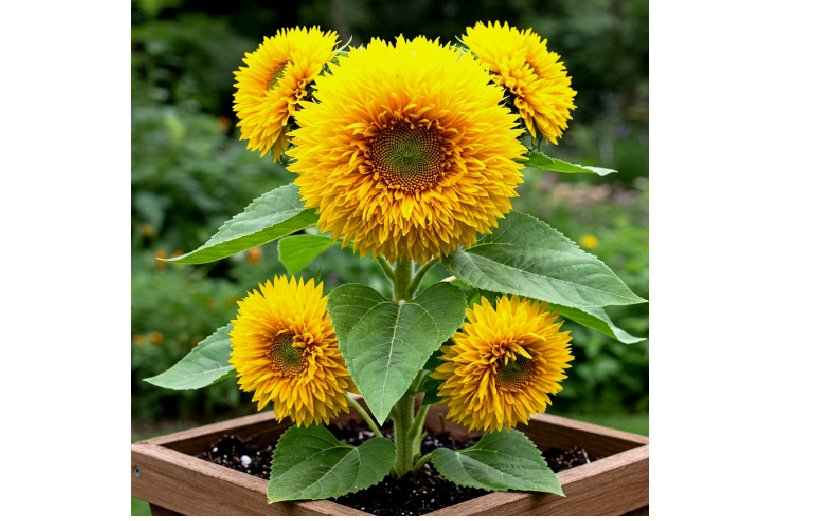 DWARF TEDDY BEAR SUNFLOWER SEEDS SPRING MIX HEIRLOOM NON-GMO 100+ Seeds
