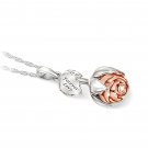 Rose Of Love Diamond Pendant Necklace With "Blooming" Petals