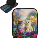 Xsehusvy Cat Flower Crochet Hook Case Empty Square Travel Storage Bag with Web P