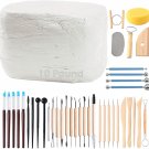 ReArt Natural AirDry Clay, Pottery Clay10LBs with 40 Pcs Tools Clay Scul