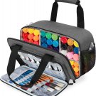 Acrylic Paint Organizer Bag for up to 54 Bottles 2 oz, Art Supply Storage Case w