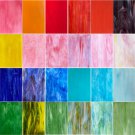 24 Sheets Stained Glass Sheet Assorted Colors, 6 x 4 inches Cathedral Mosa