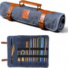 Earth Fiber Co Waxed canvas knitting needle case up to 16 inches bag