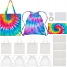 Silkfly 12 Pcs Cotton Bags Set for Tie Dye Kit 3 Style Tote Drawstring Ma