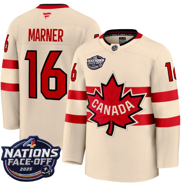 Men's Mitch Marner Jersey #16 Canada 4 Nations Face-Off 2025 Stitched Cream