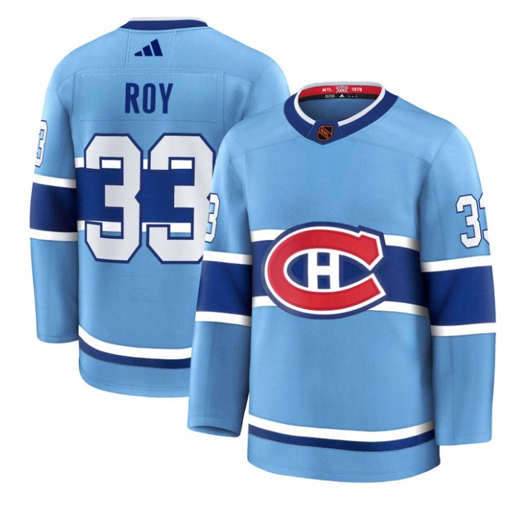 Patrick Roy Jersey #33 Montreal Canadiens Timeless Premium Stitched Reverse Retro