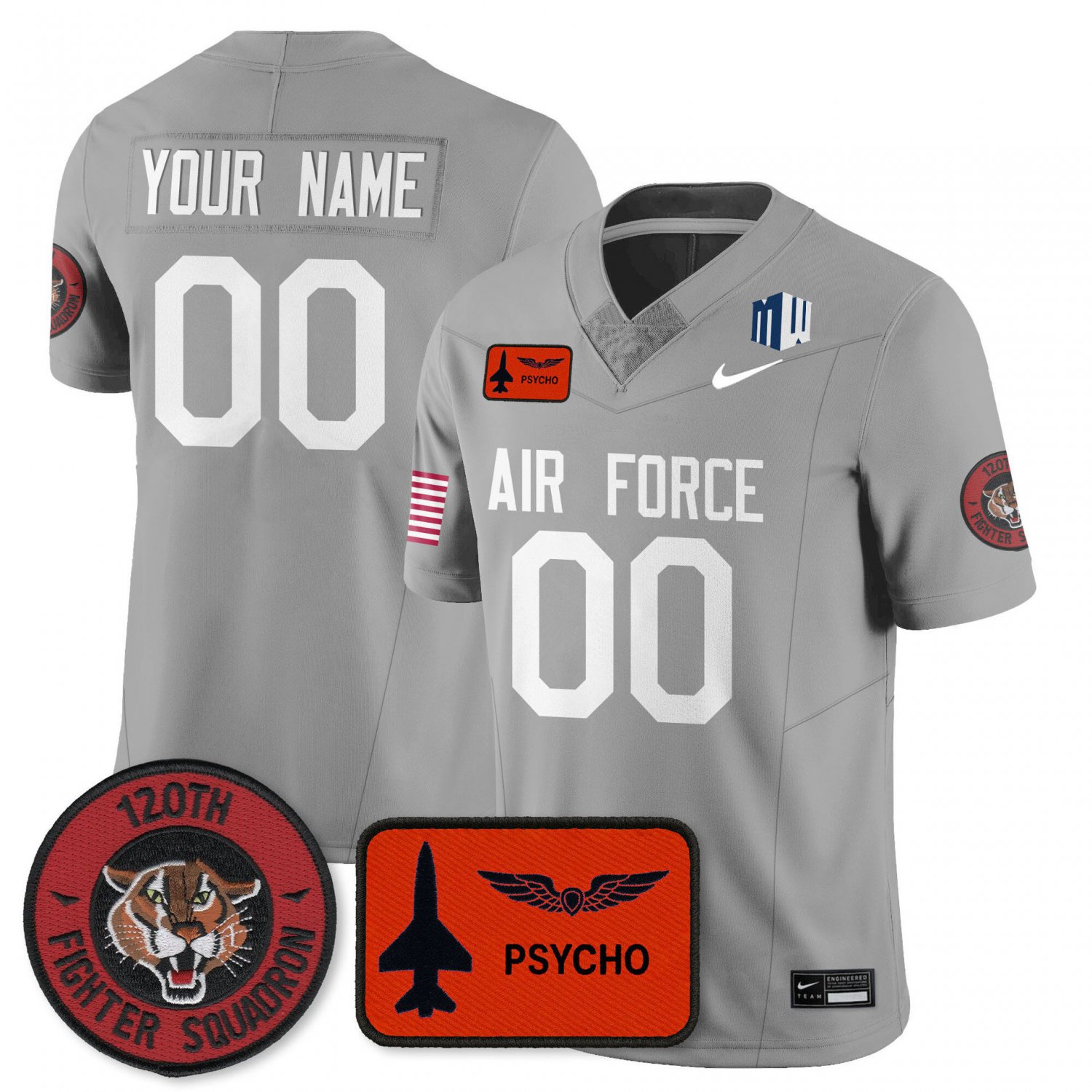 Custom Air Force Jersey 2025 Honor F-16 Name, Number 2025 Stitched 120th Fighter